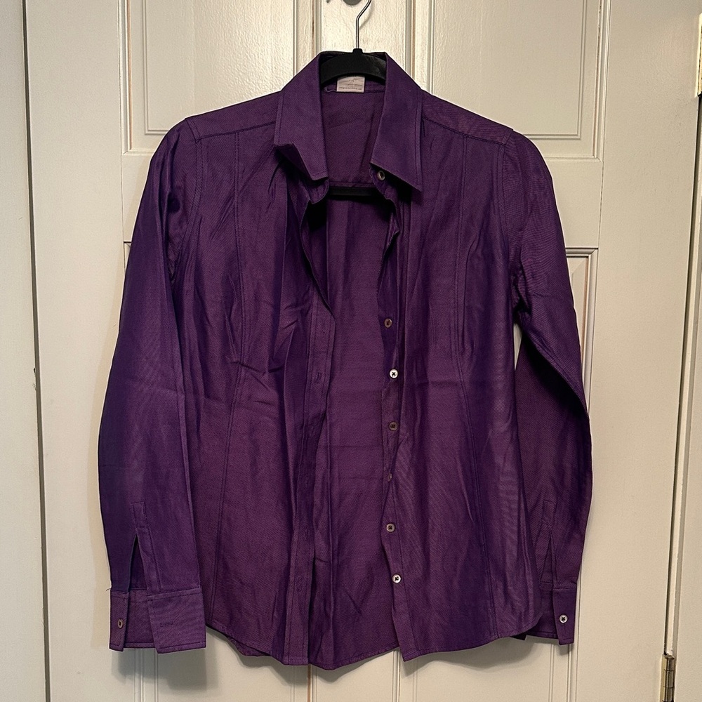 Elegant Purple Button Down Shirt for Women